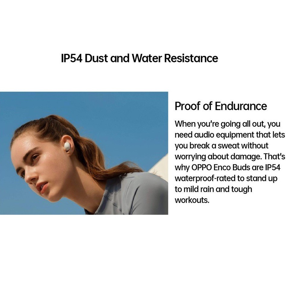 OPPO ENCO Buds In-Ear Wireless Earbuds Bluetooth 5.2 Sports Wireless Earphones