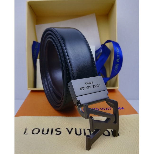 Thắt lưng da có khóa chữ L phong cách công sở thời trang cho nam