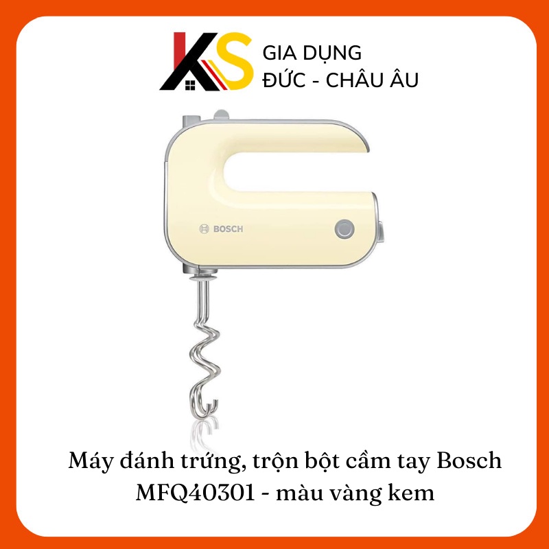 Máy đánh trứng, trộn bột cầm tay Bosch MFQ40301 - màu vàng kem
