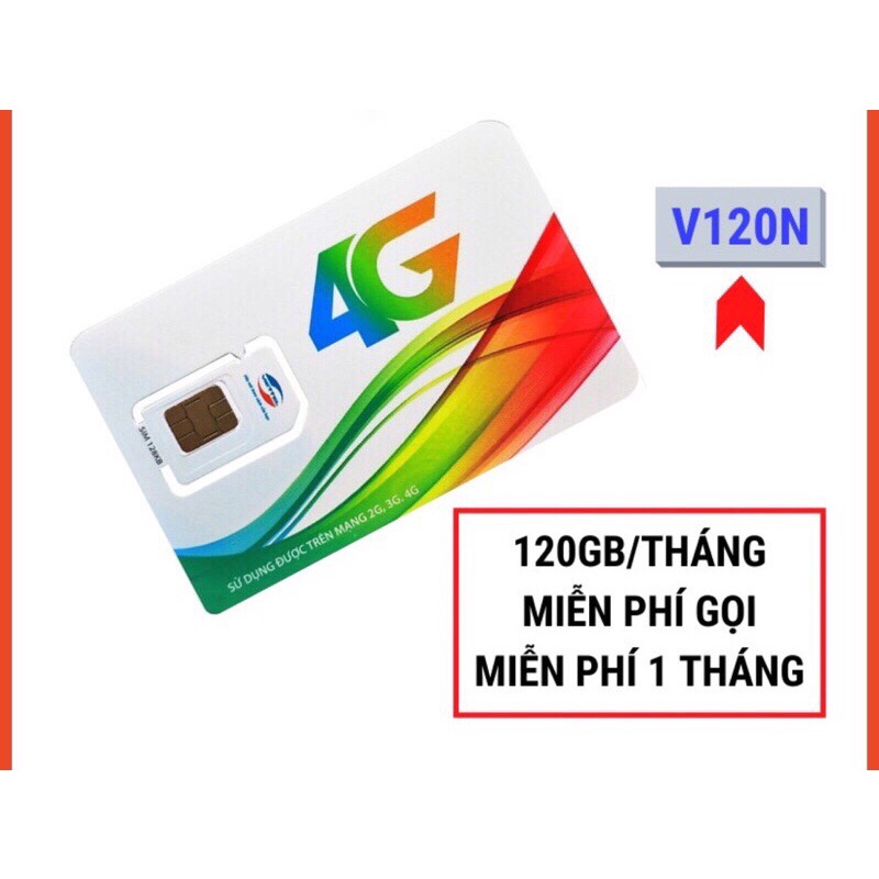Sim 4G Viettel V120n 4gb/ngày, miễn phí nội mạng, 50 phút liên mạng