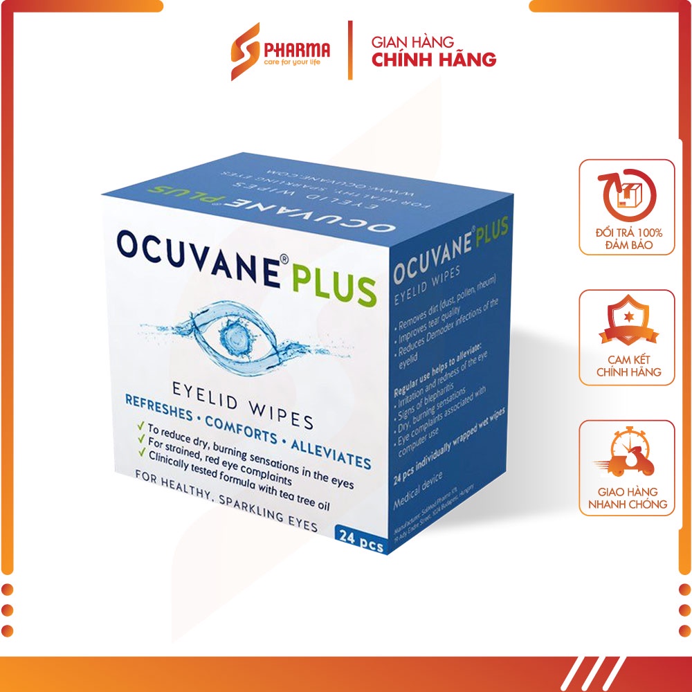 Miếng gạc lau mi mắt OCUVANE PLUS - Hungary - Chuyên dùng ngứa mi, demodex bờ mi