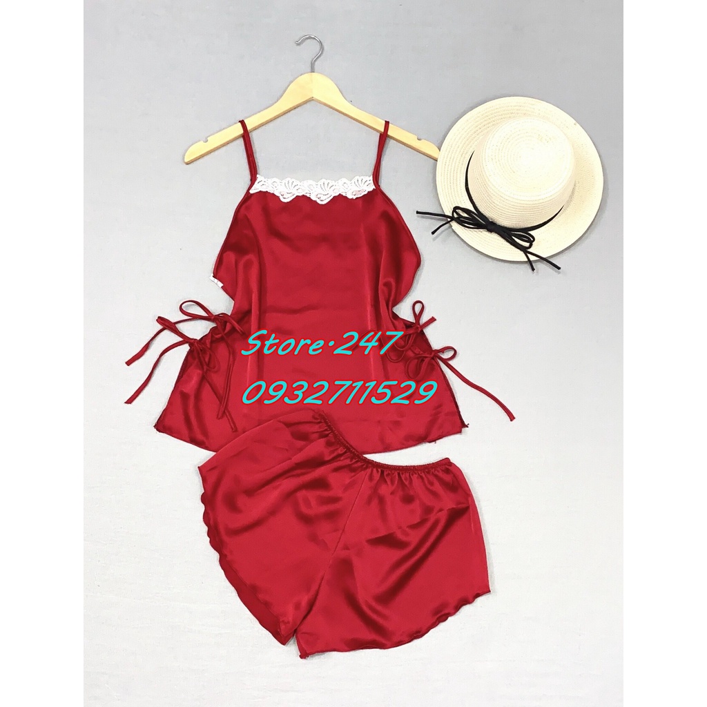 (45KG - 60KG) BỘ SATIN KHÔNG MÚT DỄ THƯƠNG CỘT NƠ 2 BÊN HÔNG MẶC NGỦ SIÊU XINH LUNG LINH, SATIN XỊN MỀM MƯỢT RẤT MÁT