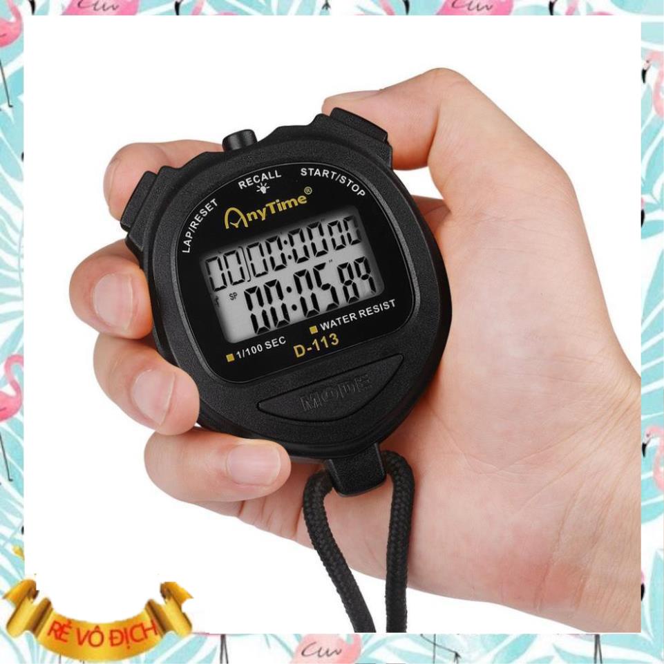 Đồng hồ bấm giờ thể thao AnyTime D-113 có đếm ngược,8 bộ lưu , có đèn ...