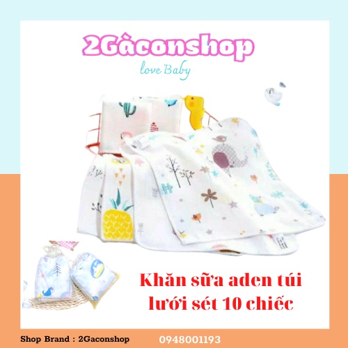 Khăn sữa aden túi lưới có hình 2Gashop