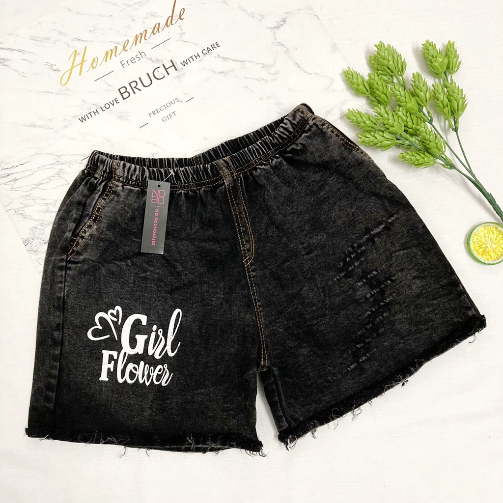 Quần đùi bé gái freesize từ 45-50kg quần short jean bé gái - QG03