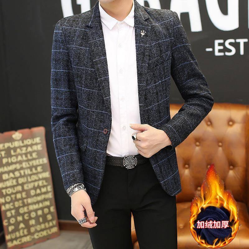 Áo Khoác blazer Vải Len Phong Cách Hàn Quốc Thời Trang Cho Nam