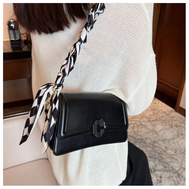 Túi Da JASMIN NOIR PU Đeo Chéo Vai Gắn Khăn Choàng Thời Trang Dành Cho Nữ
