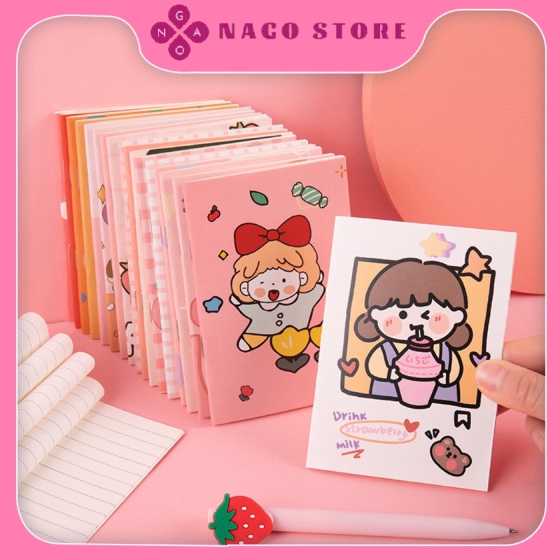 Sổ tay mini 32 trang có dòng kẻ bỏ túi tiện lợi, sổ cute Nago Store