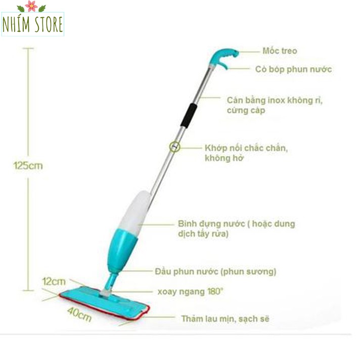 (FREE SHIP) Chổi lau nhà SPRAY MOP, Chổi lau nhà phun sương có bình xịt nước siêu tiện dụng &lt;3 (SAFE SỐC)