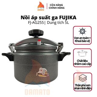 Nồi áp suất ga fujika dung tích 5 lít, nồi hầm đa năng fj-ag225