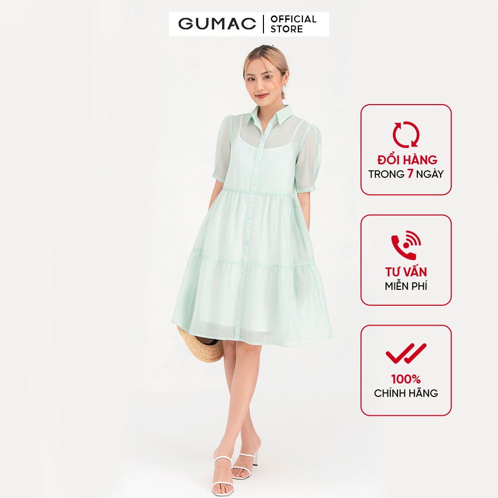 Đầm nữ sơ mi babydoll GUMAC DB711 | WebRaoVat - webraovat.net.vn