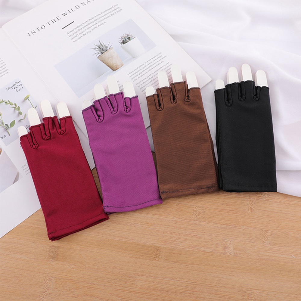 Găng tay hở ngón chống tia UV thoáng khí thấm hút mồ hôi cho nữ