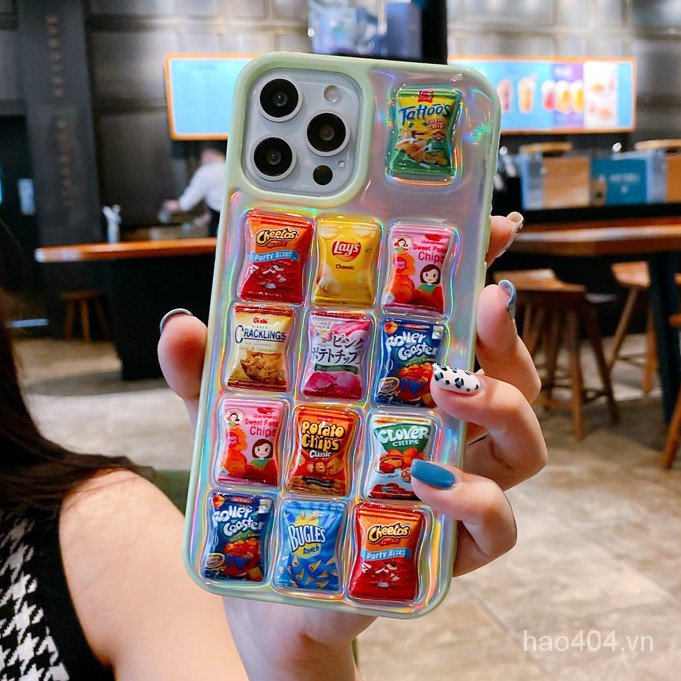 Ốp điện thoại chống sốc họa tiết bánh snack phong cách Hàn Quốc thích hợp cho Iphone se2 7 8p X Xsmax Xr11 12pro