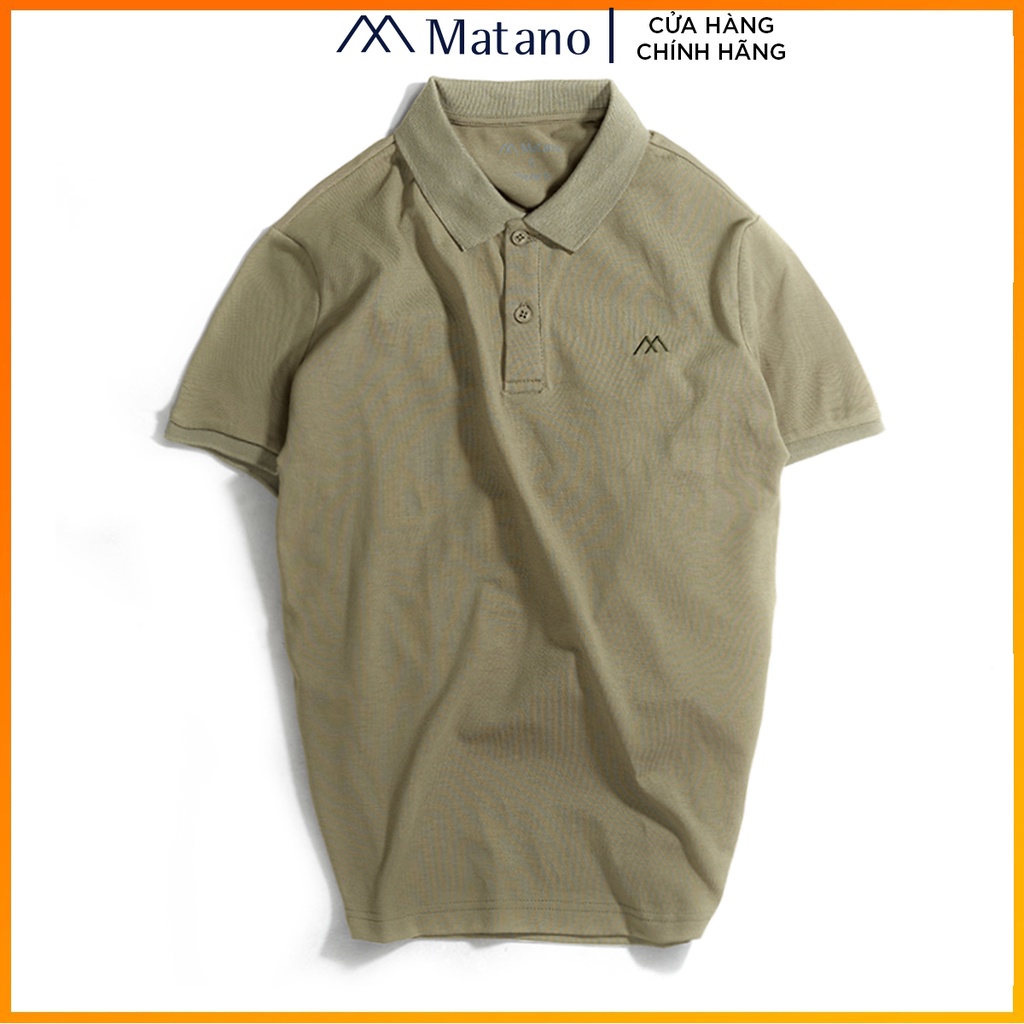 Áo thun polo nam trơn đẹp MATANO - Áo phông nam có cổ trụ bẻ trơn basic, vải cá sấu cotton cao cấp chính hãng giá rẻ 023