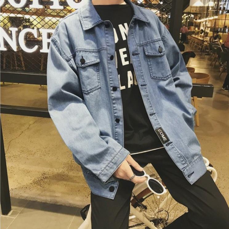 Áo Khoác Jeans, Áo Jackets Jeans Đôi Tay Khóa Unisex Cho Cả Nam Và Nữ Vải Jeans Xuất Dày Dặn MB