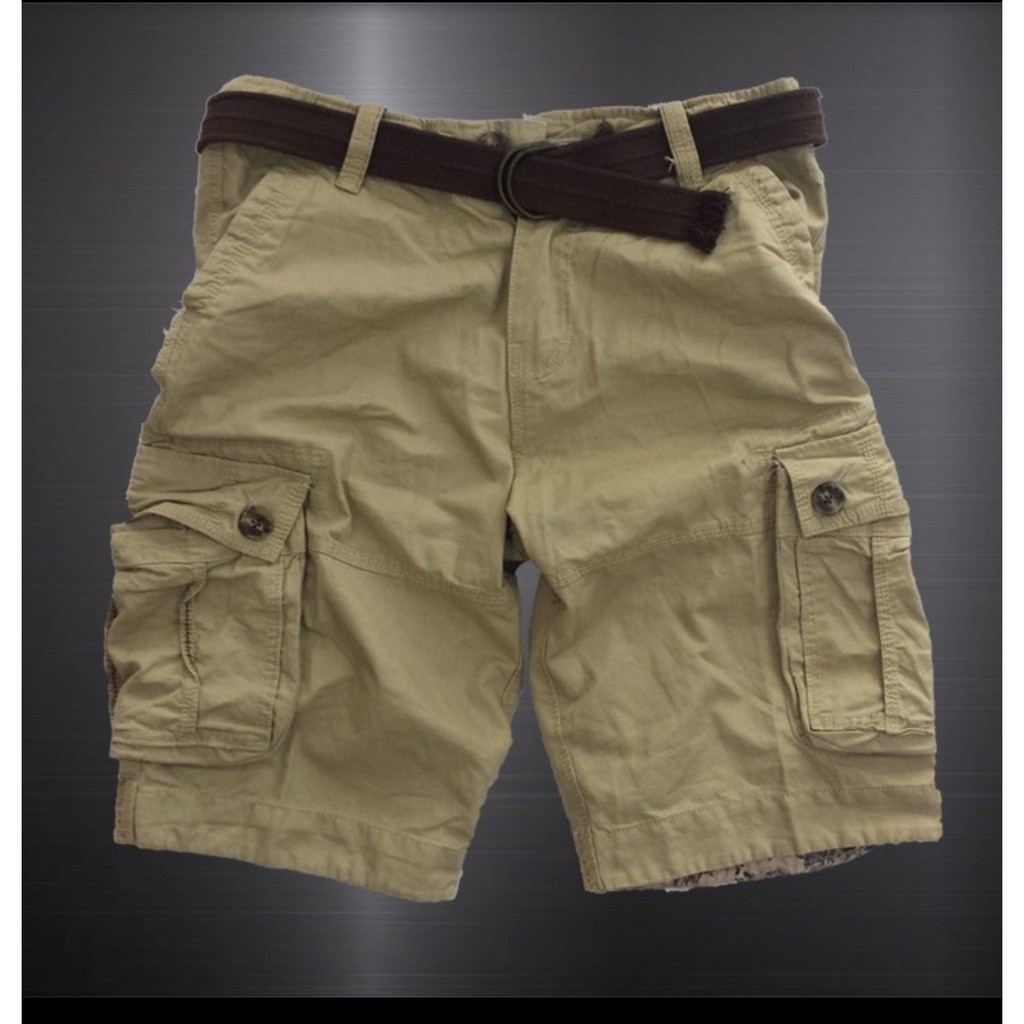 Quần short ngố kaki túi hộp, Trơn sort nam  SUMYF