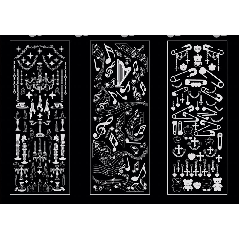 Miếng dán sticker trang trí toploader, sổ, thiệp Loại lấp lánh