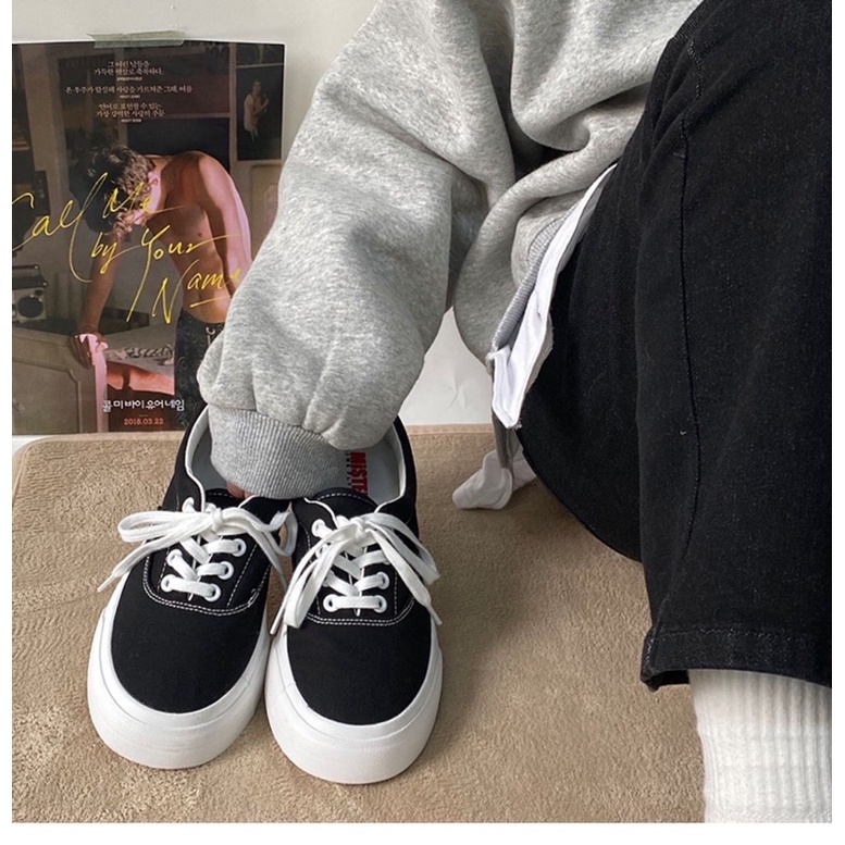 Giày Ulzzang Trắng Đơn Giản Đế Bánh Mì - G01