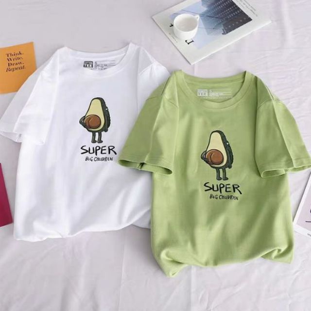 Áo phông nữ HTSTORE Áo Thun Tay Lỡ form rộng Unisex Hình Trái Bơ nhiều màu