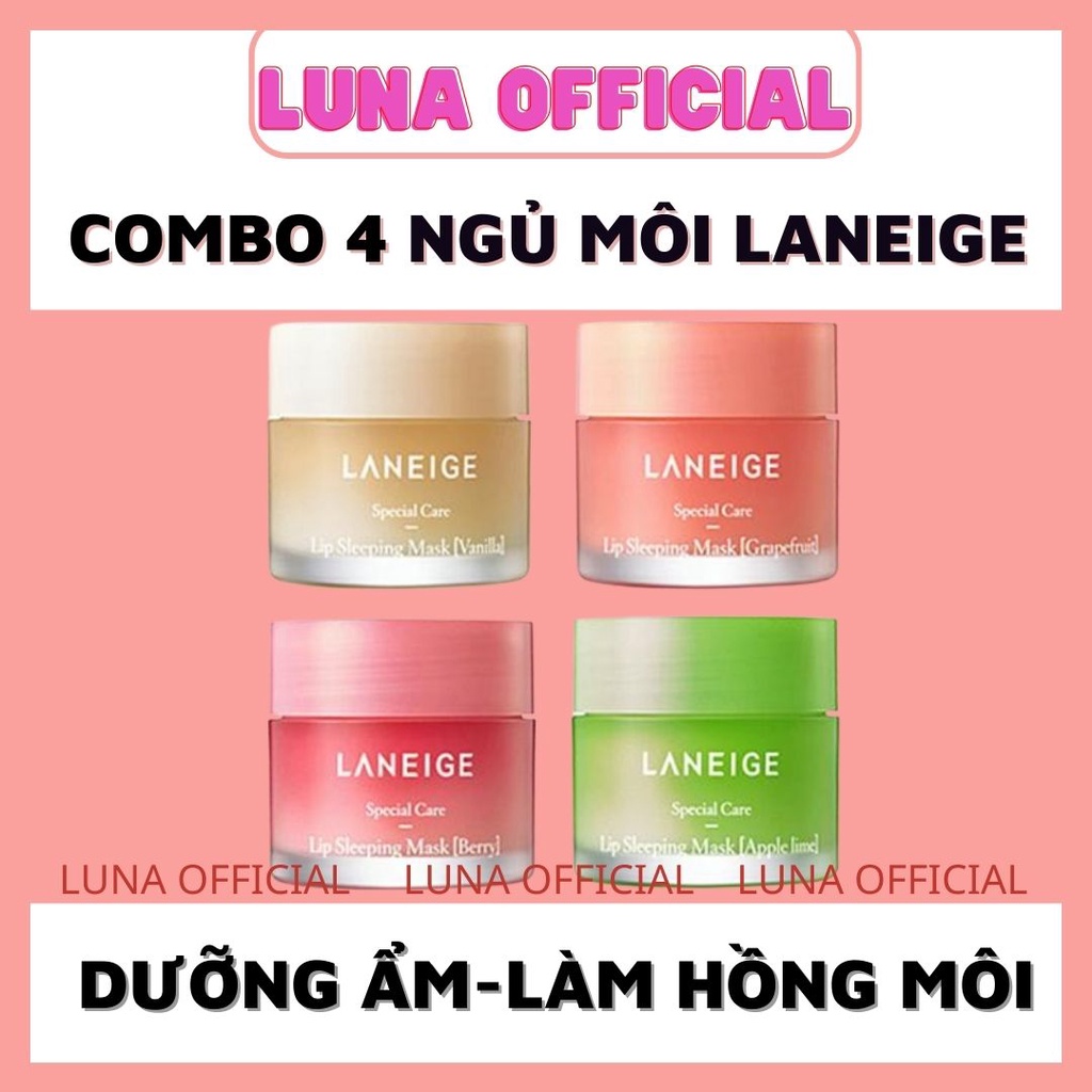Combo 4 lọ ủ môi Laneige 8g - dưỡng ẩm làm hồng môi