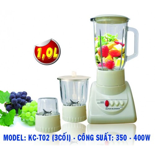 Máy xay sinh tố 2 cối thủy tinh và 1 cối nhựa Kim Cương KC-T02