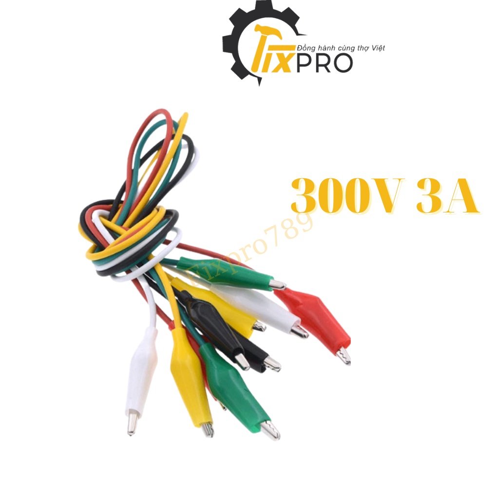 Combo 10 sợi dây kẹp cá sấu lớn 40mm loại tốt dài 50cm