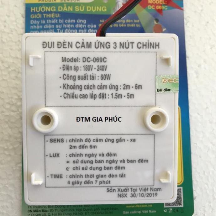 Đui đèn cảm ứng 3 nút chỉnh