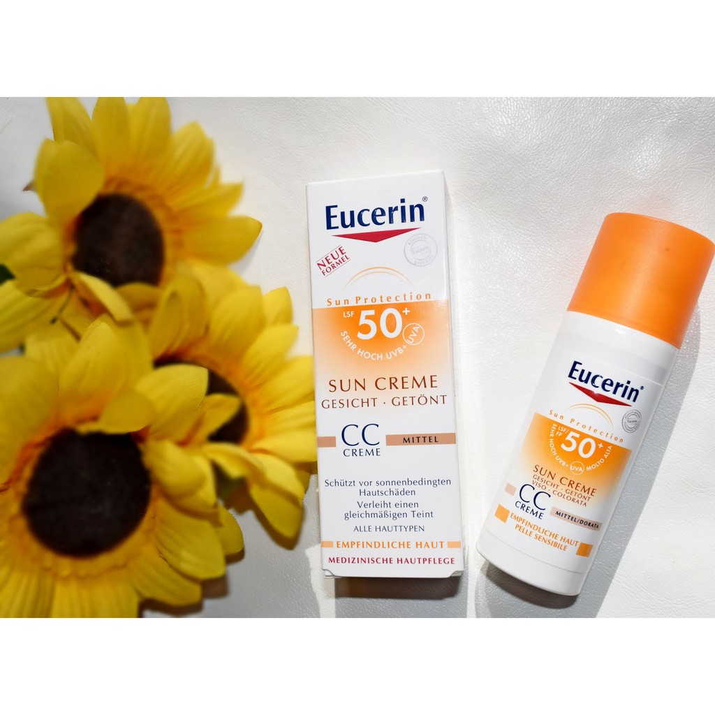 Kem Chống Nắng Làm Đều Màu Da Eucerin Sun Cream Face Tinted CC Cream SPF50+ 50ml (Tông Màu Da Tự Nhiên)