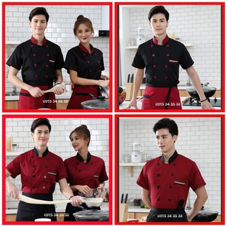 Áo bếp mỏng ngắn tay mùa hè