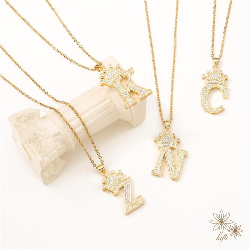 Vòng cổ Mặt 26 Chữ Cái Đính Đá Thời Trang