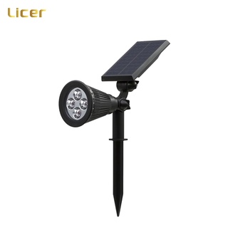 Đèn năng lượng mặt trời LICER bóng LED màu đen chiếu sáng sân vườn/gắn tường ngoại thất chống nước ip65