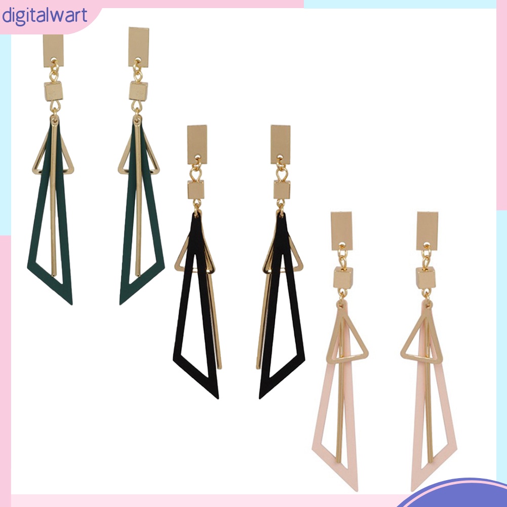 Hoa Tai Dáng Dài Hình Tam Giác Thời Trang Cho Nữ