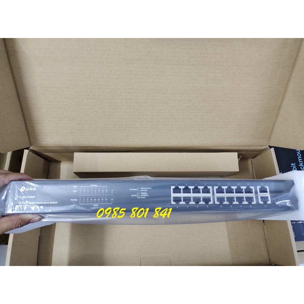 Bộ chia mạng PoE 18 cổng Gigabit Rackmount với 16 PoE + TL-SG1218MP. Hàng chính hãng TP-LINK