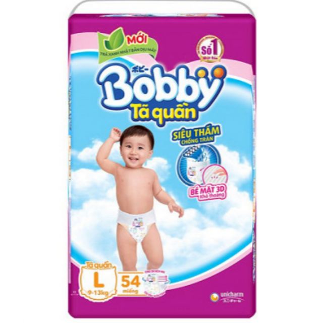 (Tặng 8)Tã quần bobby trà xanh M60/L54/XL48/XXL44