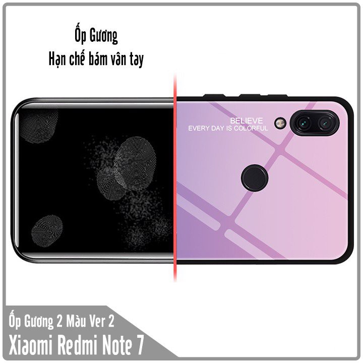 FREESHIP ĐƠN 99K_Ốp lưng Xiaomi Redmi Note 7 gương cứng 2 màu Ver 2 , viền TPU dẻo đen