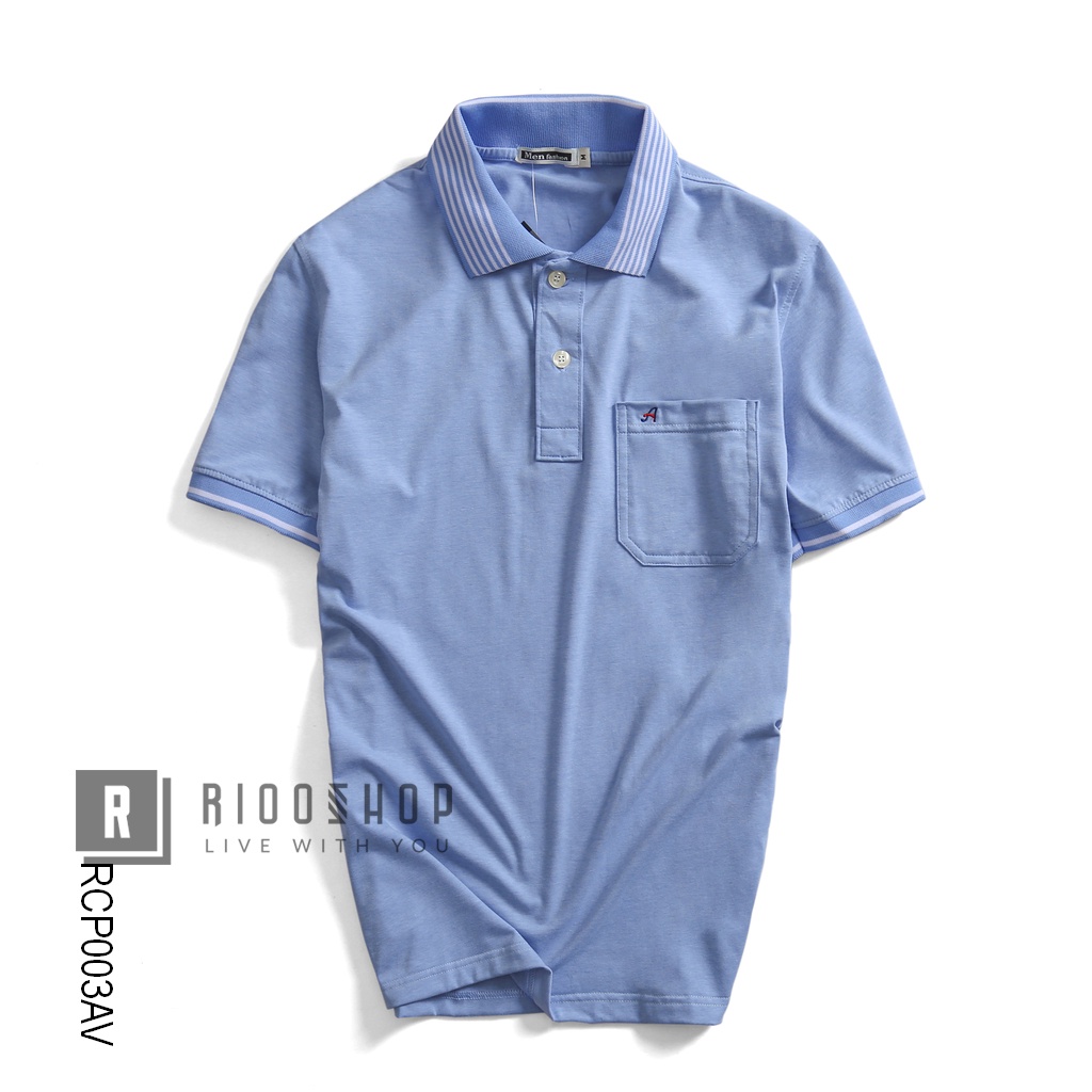 Áo thun nam có cổ có túi trơn tay ngắn cao cấp AE RCP003 - áo phông nam cotton Riooshop