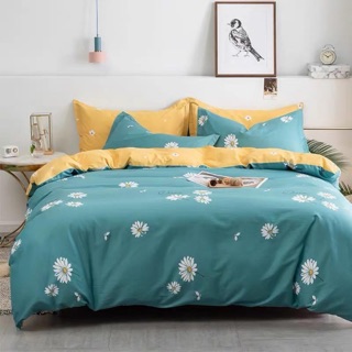Bộ chăn ga gối cotton living hoa cúc