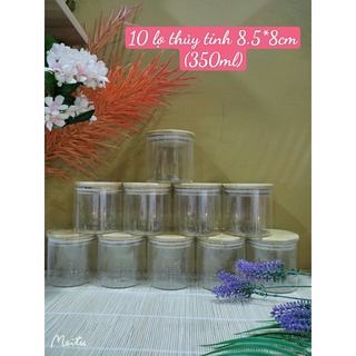 Combo 10 lọ thủy tinh nắp gỗ tre 350ml