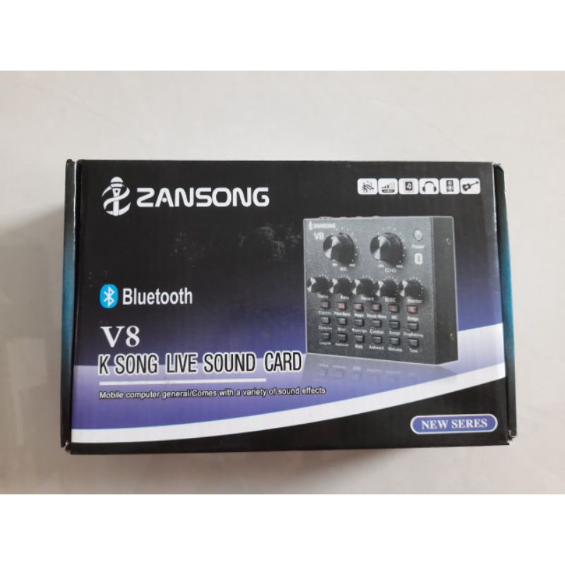 Sound card thu âm livestream V8 Bluetooth Zansong