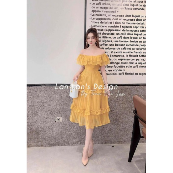 Đầm bẹt vai tiểu thư cao cấp bèo