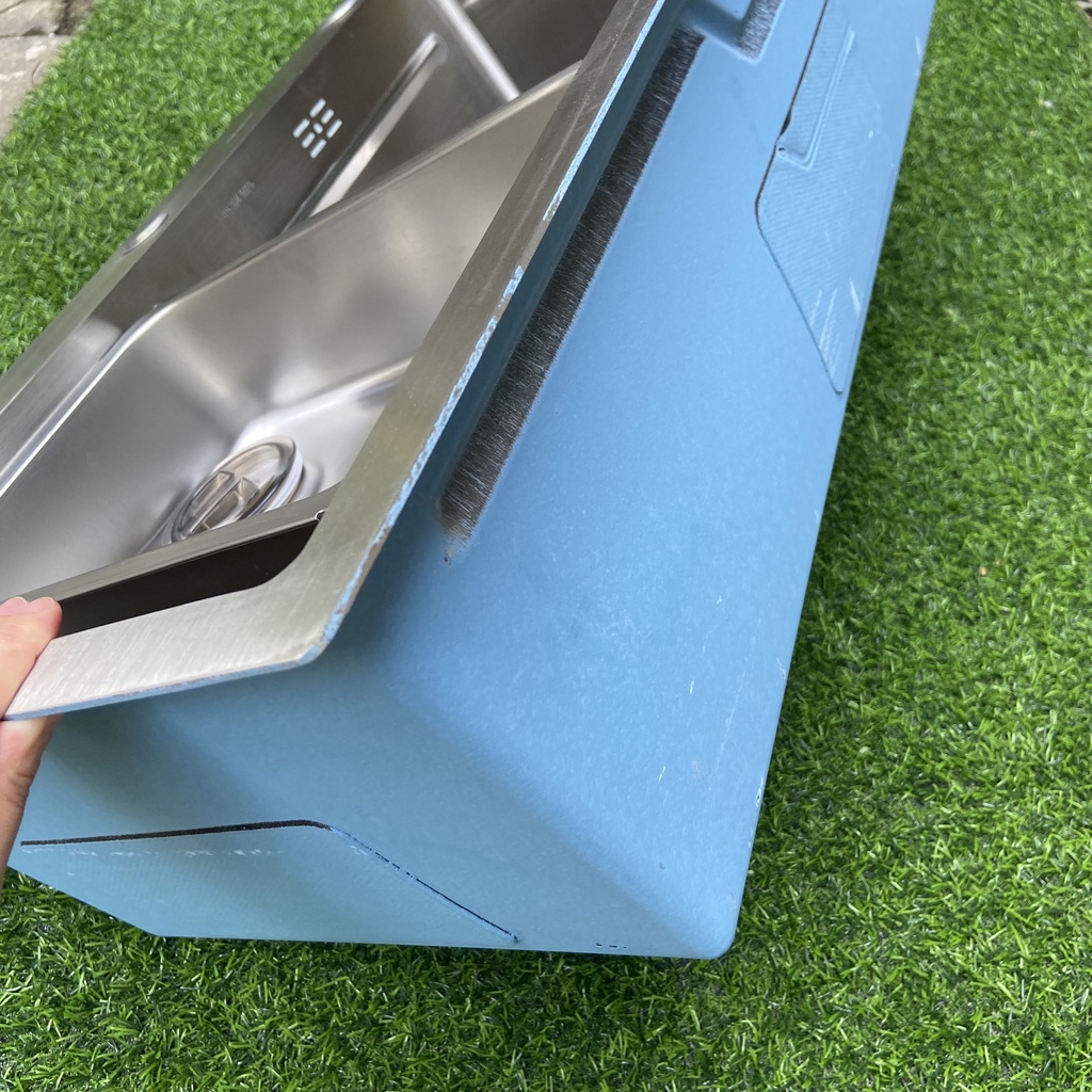 Chậu rửa chén 1 hố kích thước 78x45cm inox bóng mờ