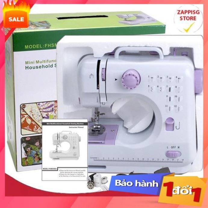 ✔️ Máy May Mini Gia Đình FHSM505 12 Kiểu May, Có Vắt Sổ [MUA BAO NHIÊU TẶNG BẤY NHIÊU]