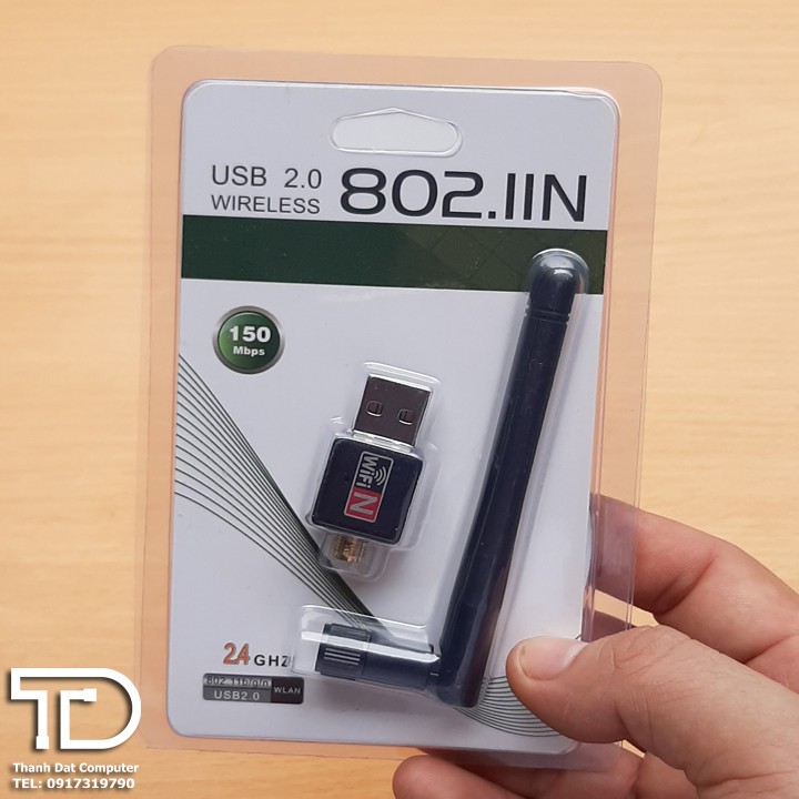 Usb thu sóng wifi cho máy tính, laptop - USB thu Wifi 802.11n Có Anten