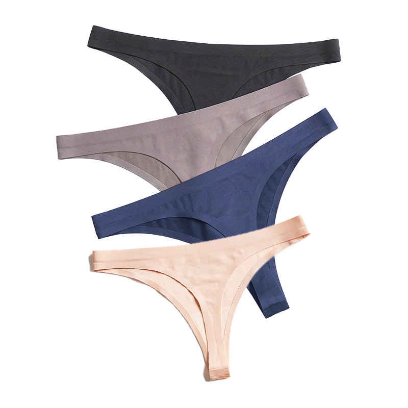 AOFEIQIKE AOFEIQIKE Quần Lót Không Đường May Màu Trơn Bằng Lụa Lạnh Trong Suốt Gợi Cảm Cho Nữ Size M-3XL