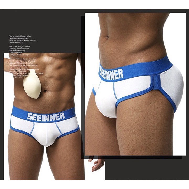 Quần độn mông và CU nam 2in1 quần lót sịp độn Dáng tam giác - hàng chính hãng SEEINNER - Sịp lót tam giác độn mông và cu