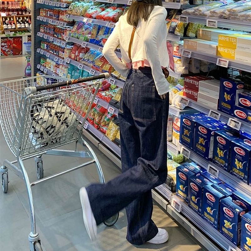 IMAODOU Quần jean dài ống rộng lưng cao phong cách Hàn Quốc thời trang mùa hè mới cho nữ | BigBuy360 - bigbuy360.vn