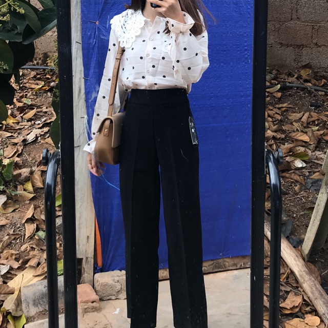 Quần cạp cao suông khoá hông | BigBuy360 - bigbuy360.vn