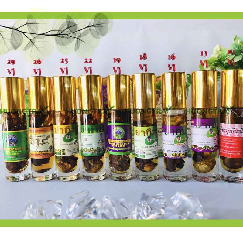 Dầu lăn sâm 18 vị thảo dược hỗ trợ trị viêm xoang - nghẹt mũi Herbal Liqid Balm Yatim Brand 8ml