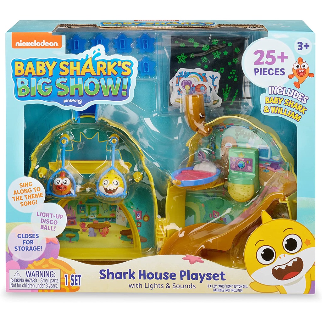 Đồ chơi ngôi nhà WowWee Baby Shark's Big Show Shark House Playset, Light and Sounds Toddler Playset