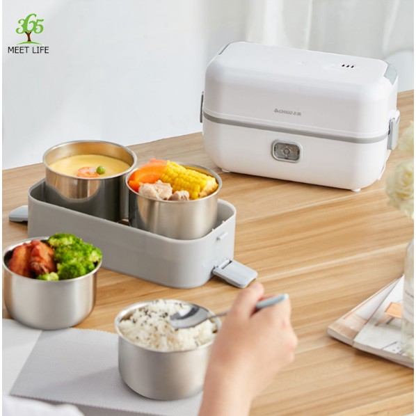 Hộp cơm cắm điện hai tầng, hộp cơm hâm nóng cặp lồng giữ nhiệt thích hợp cho dân văn phòng